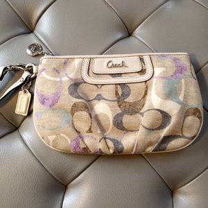 Coach Pastel/Cream Logo Wristlet
